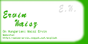 ervin waisz business card